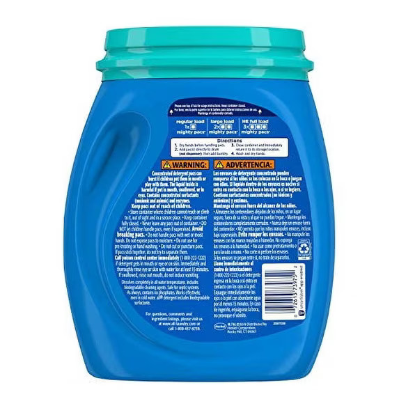 All Mighty Pacs Laundry Detergent 4‑In‑1 Odor Lifter (60‑Count)
