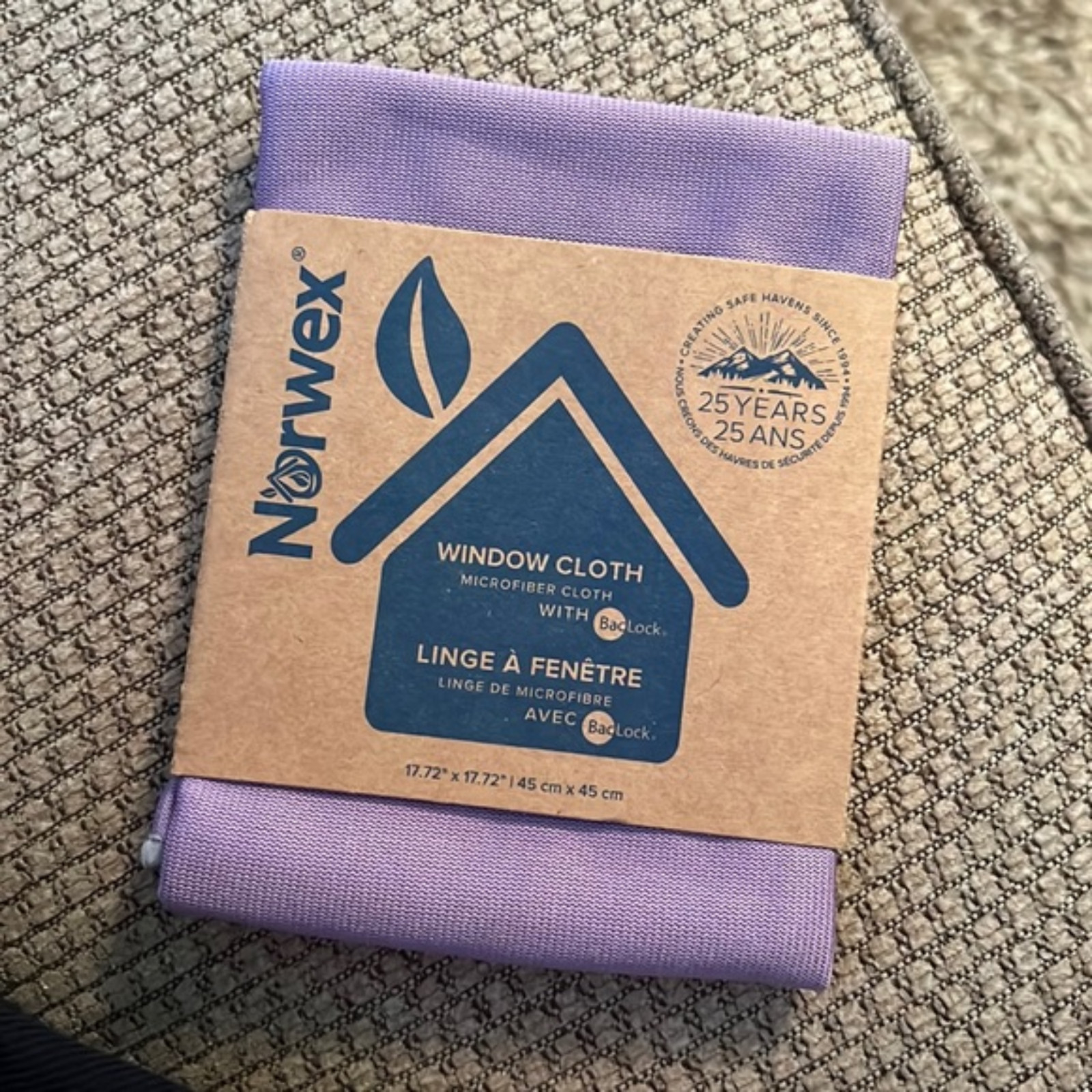 Norwex Cloth Set 2 Pack – Purple Window Cloth & Gray EnviroCloth New