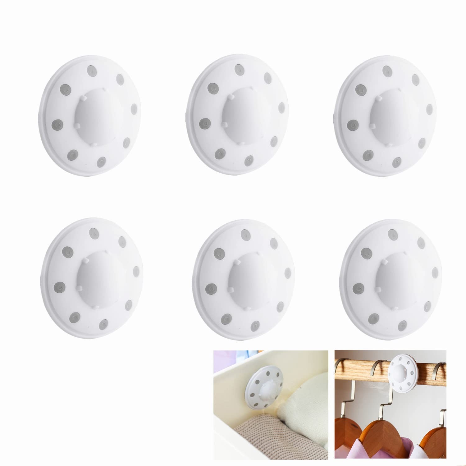 HomeNite 6 Pack Moth Ball Case with Adhesive Wall 6 Count (Pack of 1), White