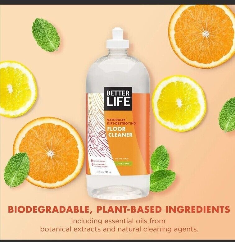 Better Life Natural Floor Cleaner, Citrus Mint, 32 Fl Oz (Pack of 2)