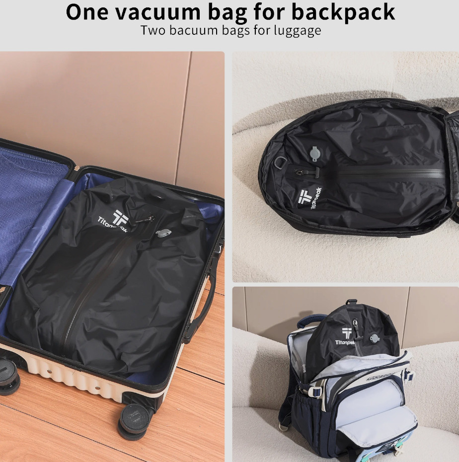 Vacuum Compression Travel Bag with Electric Air Pump Waterproof Storage Bag