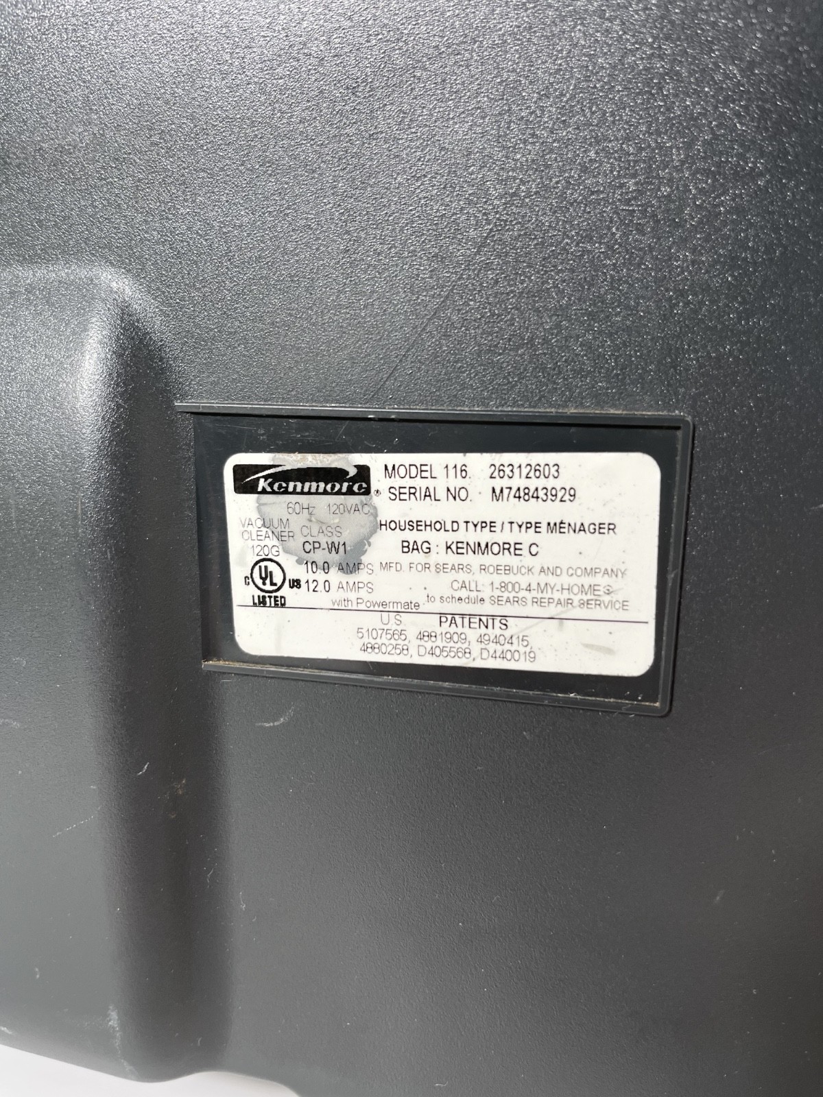 KENMORE HEPA Bagged Canister Vacuum Model 116 BODY w/3 Attachments/Hose – READ