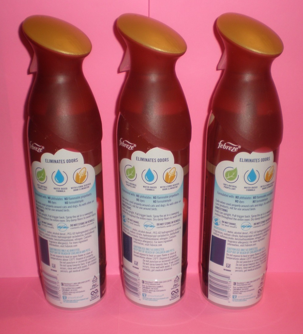 (3) FEBREZE Air Room Freshener Sprays APPLE CIDER 8.8 Oz each Spray Bottle