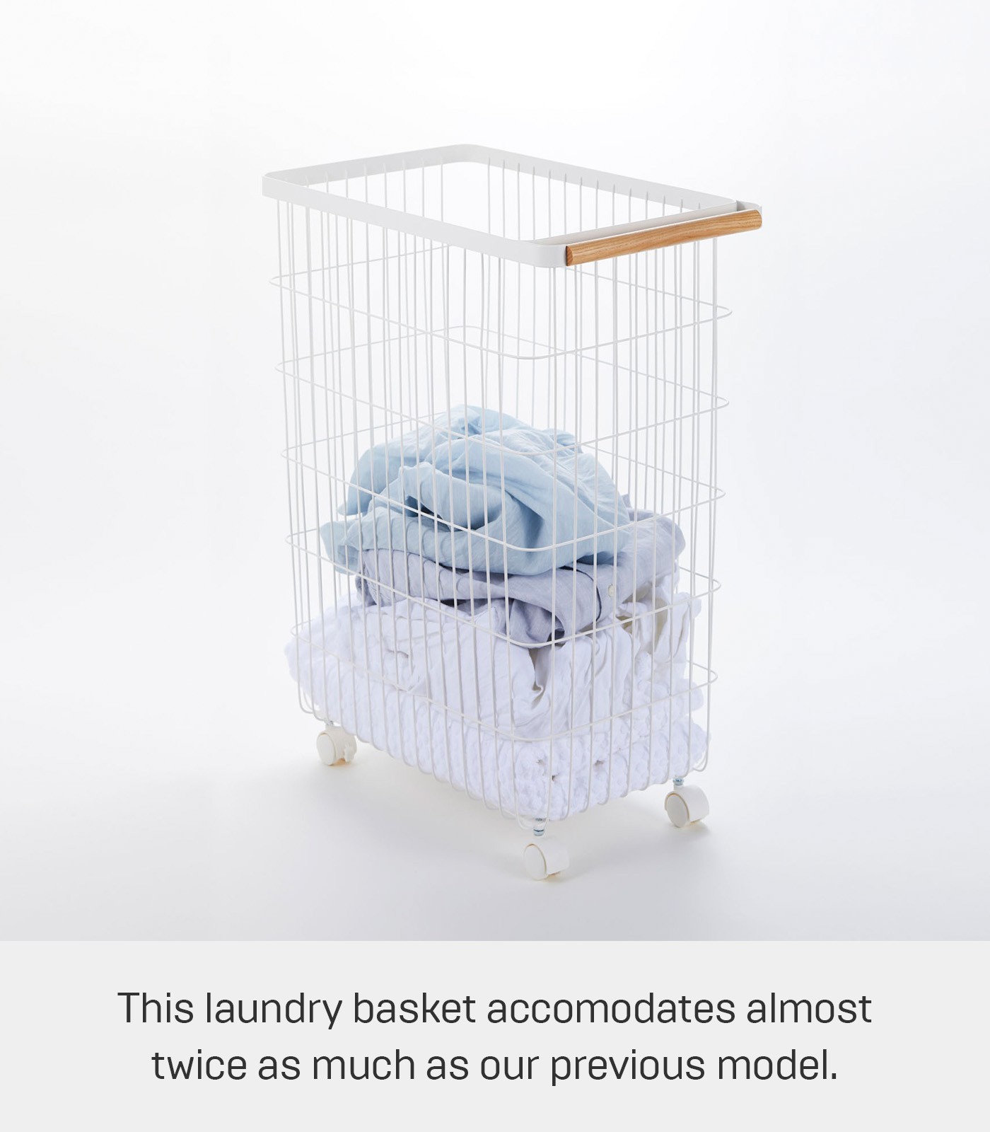 Yamazaki Home Rolling Wire Basket (24″ H) – Steel + Wood – 30% OFF MSRP