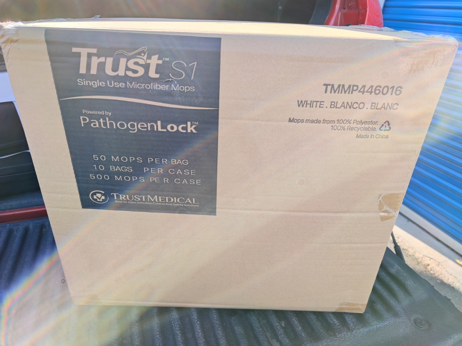 Trust S1 TMMP446016 Single Use Microfiber Mop Pathogen Lock White 500 Units