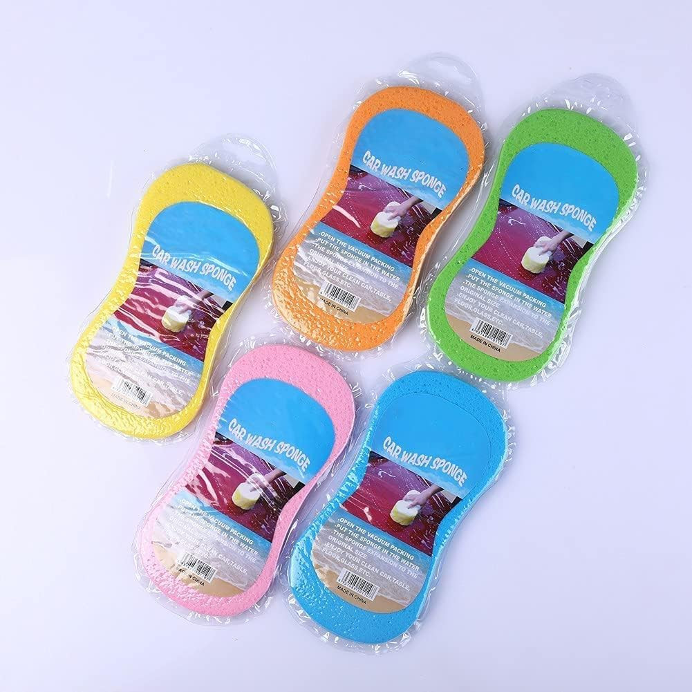 Car Wash Sponge, 3 Pack Extra Thick Large Colorful Cleaning Sponge Multi-Purpose