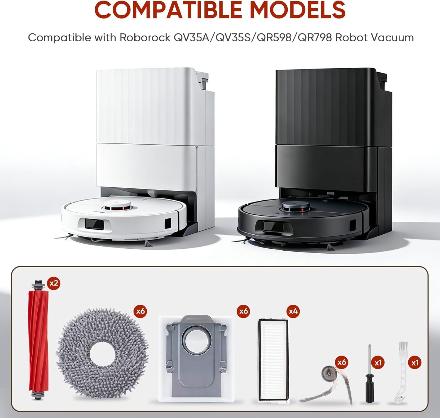 Accessories Replacement Kit Compatible With Roborock QV 35A QV 35S Robot Vacuum
