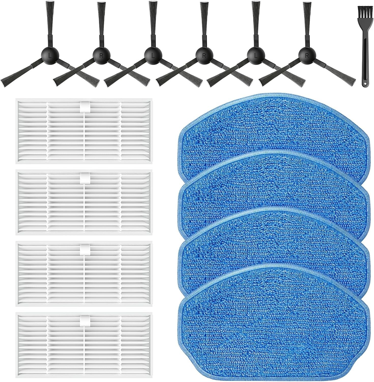 Complete BR151 Replacement Accessories: Filters, Mop Pads & 6 Side Brushes