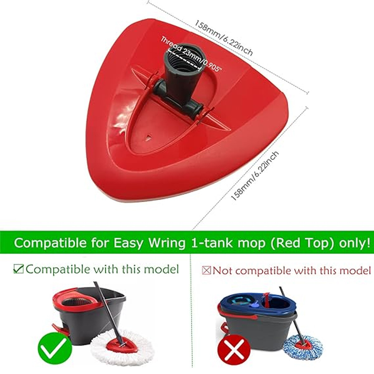 Mop Replacement Base Compatible with Ocedar EasyWring 1 Tank Mop System