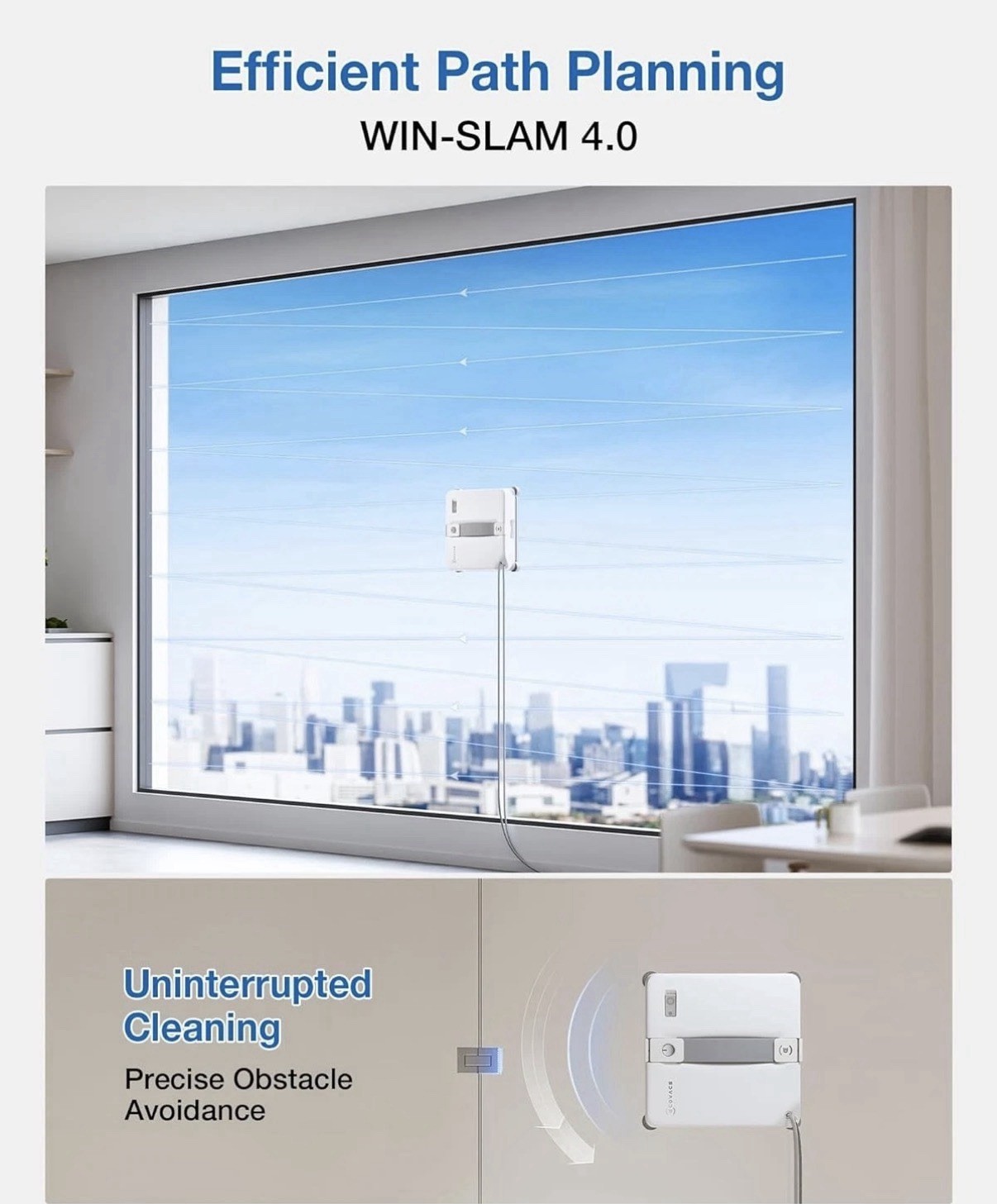 ECOVACS WINBOT MINI2 Window Cleaning Robot, Robot Window Cleaner with 5 modes