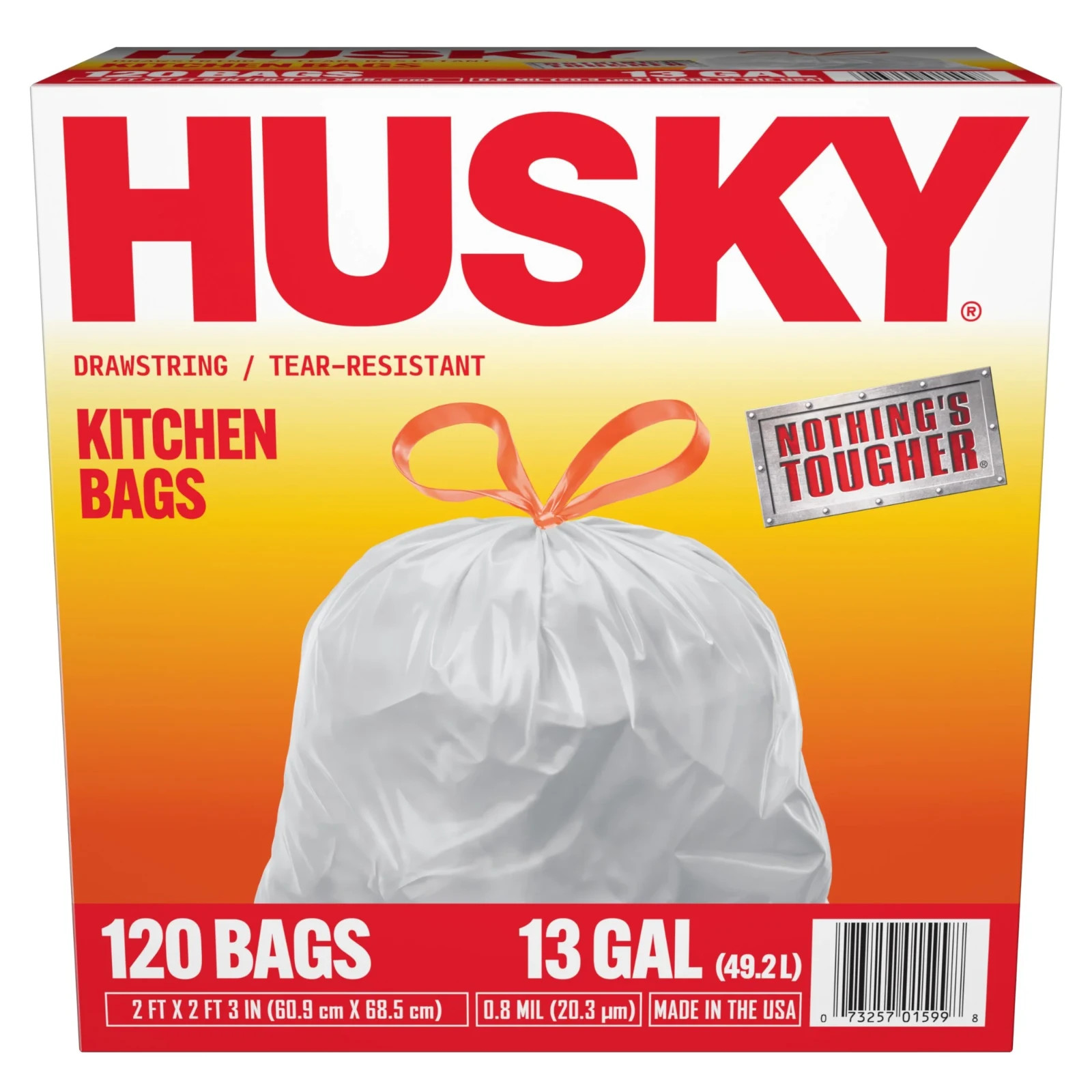 Husky 13 Gallon Tall Kitchen Drawstring Bags, 120 Bags