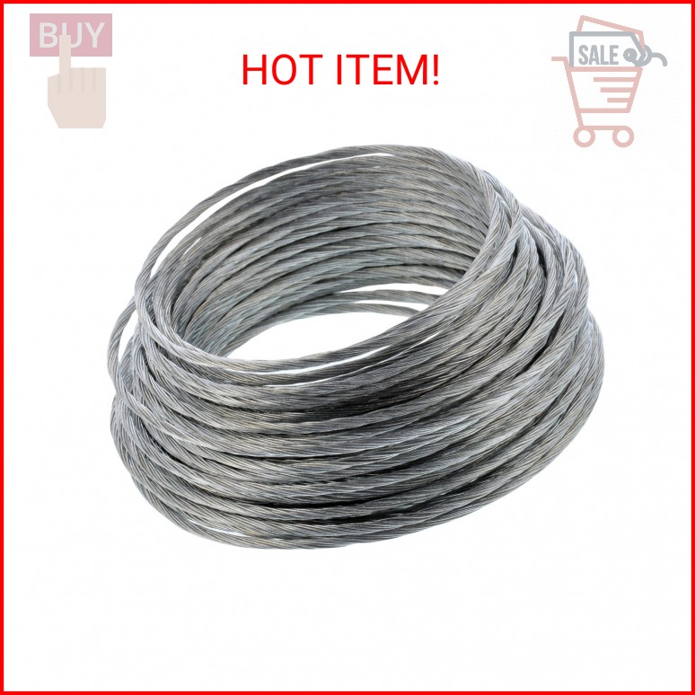 Hillman Steel Wire Rope Picture Hanging Wire, 25′, Corrosion Resistant, Holds 30
