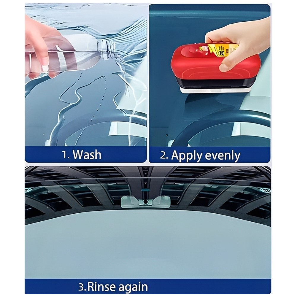 Fululuer Automotive Oil Film Cleaning Brush for Car Windows, Clear Vision Glass