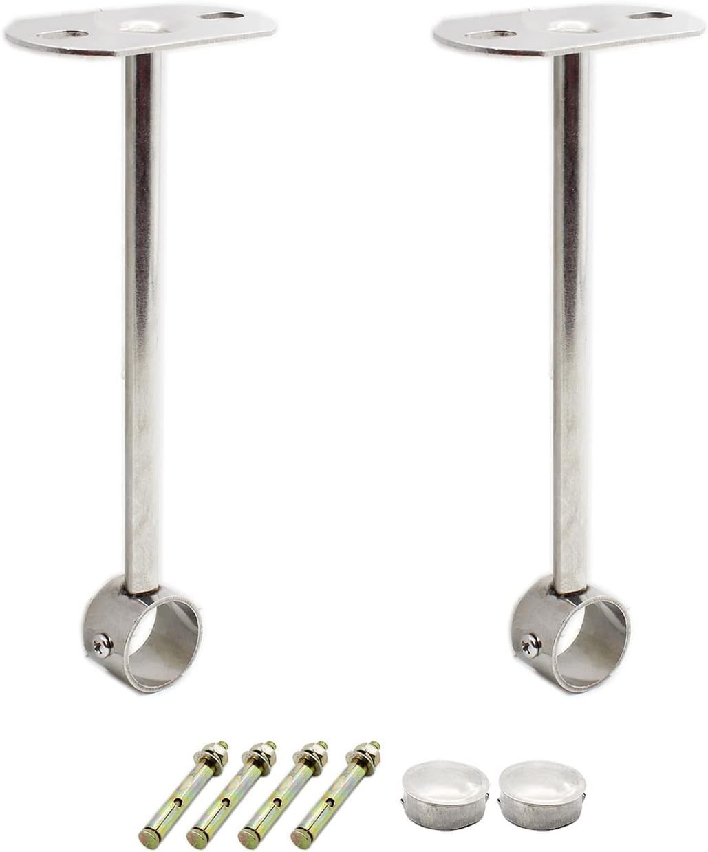 2 Pack Ceiling Mount Bracket, Stainless Steel Wardrobe Pipe Bracket Rod Holde…