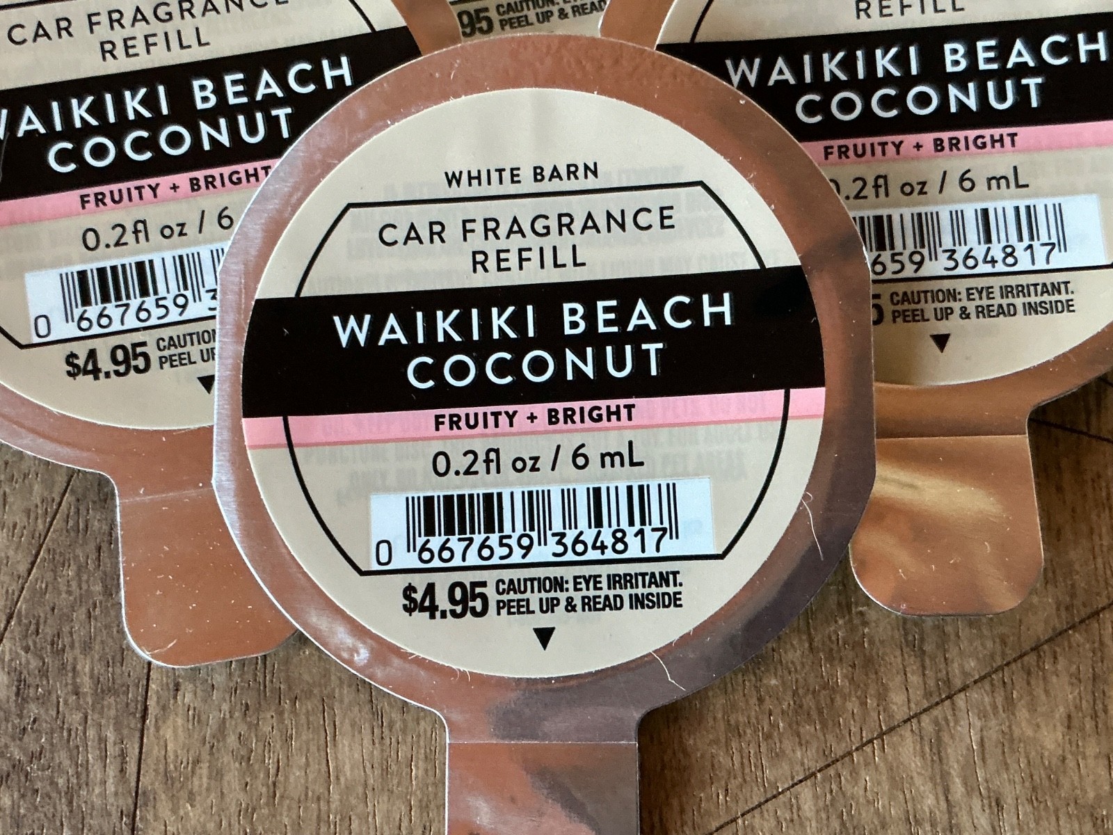 10 (TEN) Car Fragrance Disc WAIKIKI BEACH COCONUT Refills Bath and & Body Works