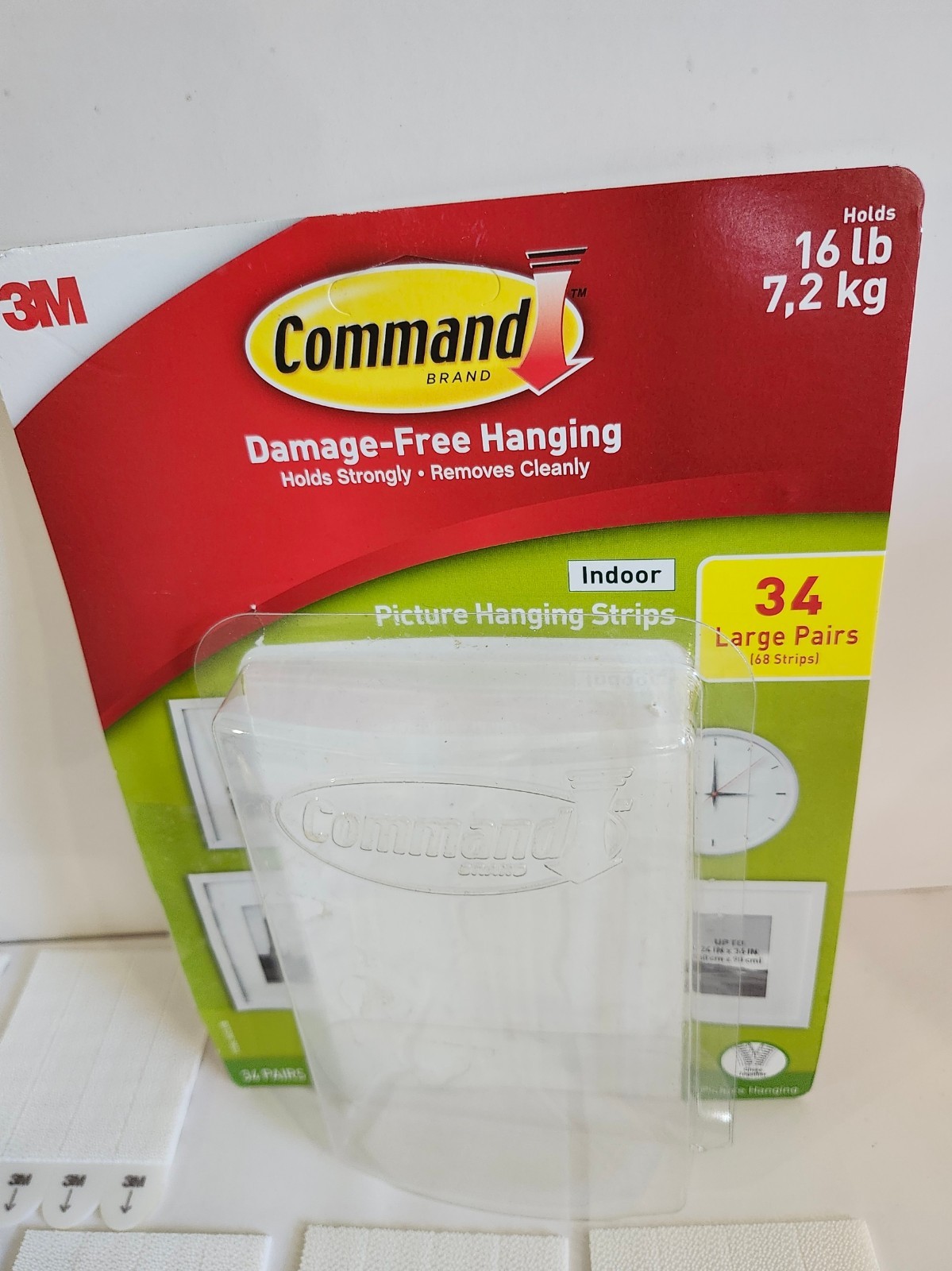 16lb Large 3M Command Picture Hanging Strips 68 Pairs (136 Strips) Damage-Free