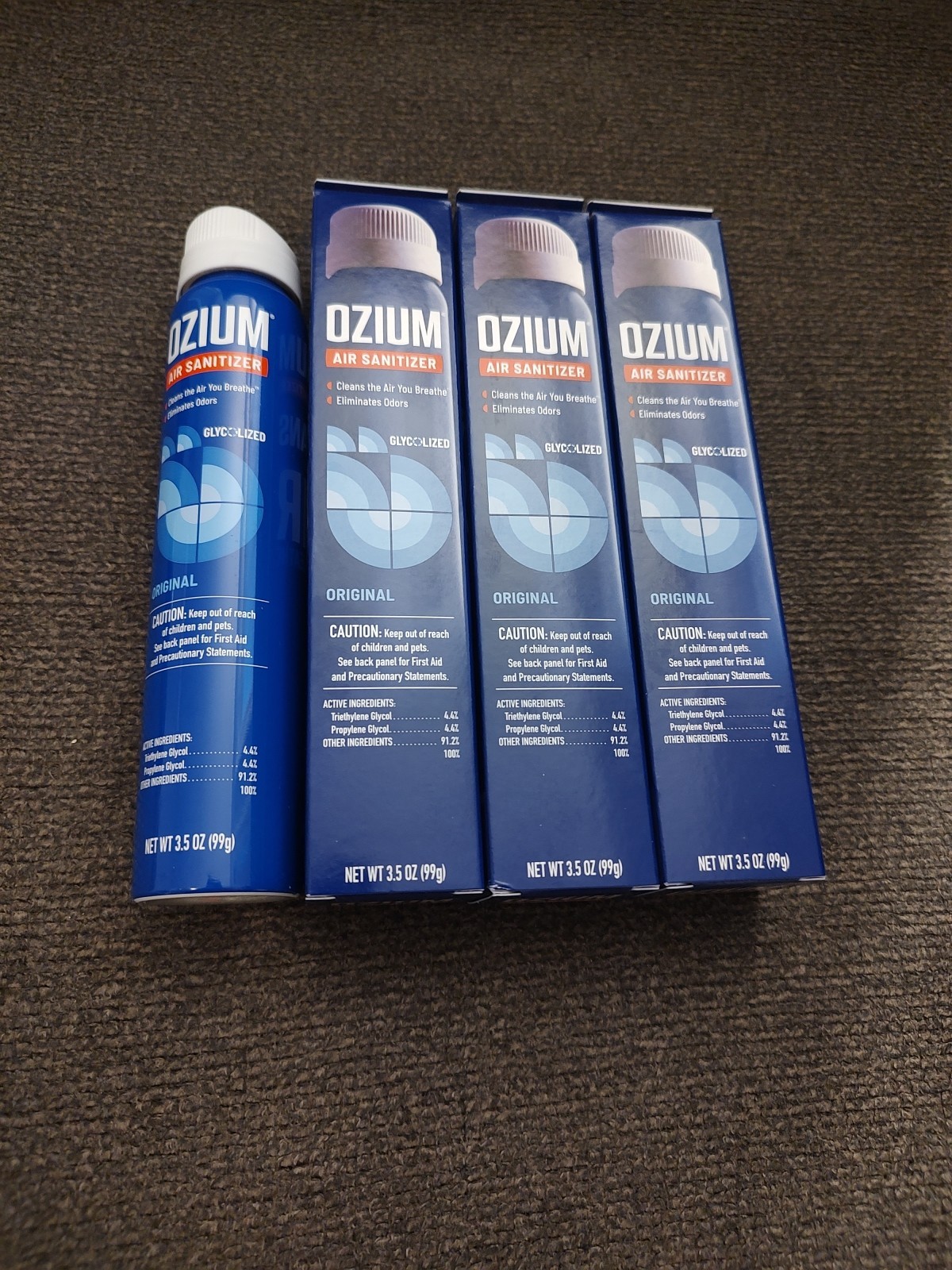 4 Pc OZIUM AIR SANITIZER 3.5 OZ ORIGINAL.