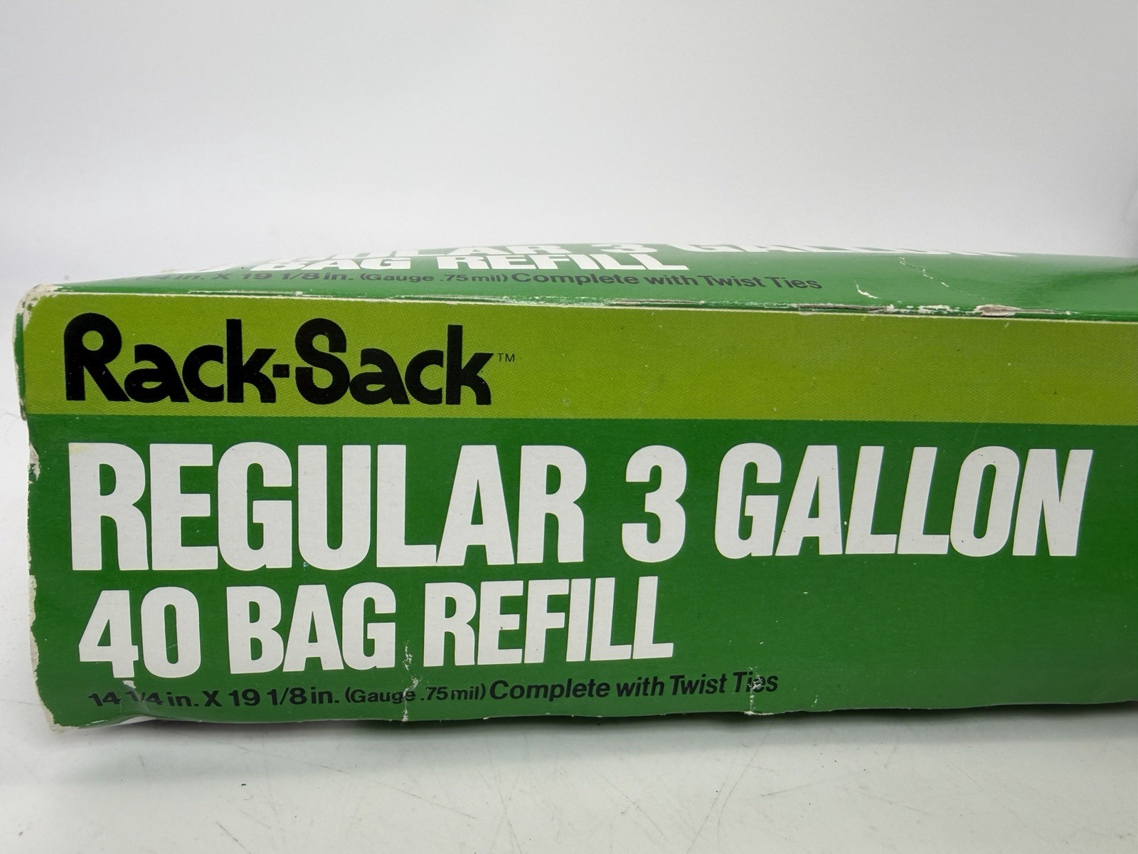 Vintage Rack Sack Refill Bags White 3 Gallon – 40 Count With Ties New Box