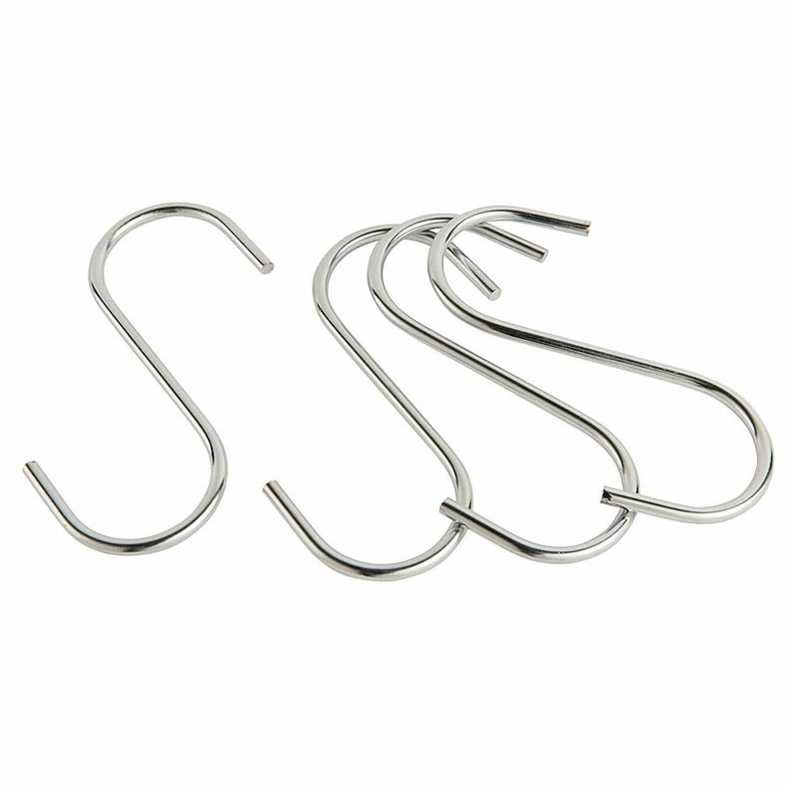 4 Pcs 4″ inch Zine Plated Metal Steel S Hooks for Kitchen Hanging Hanger Bulk