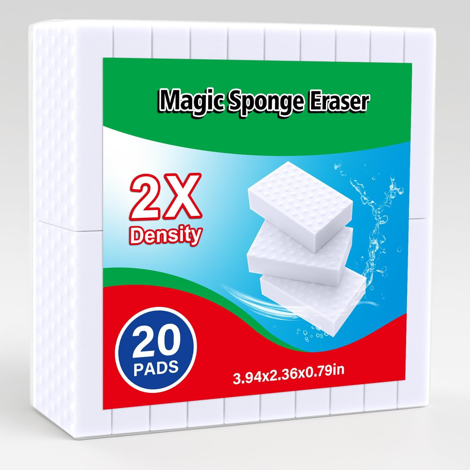 20 Pack Magic Sponges Erasers, 2X Density Long Lasting Melamine Sponge in Bulk,