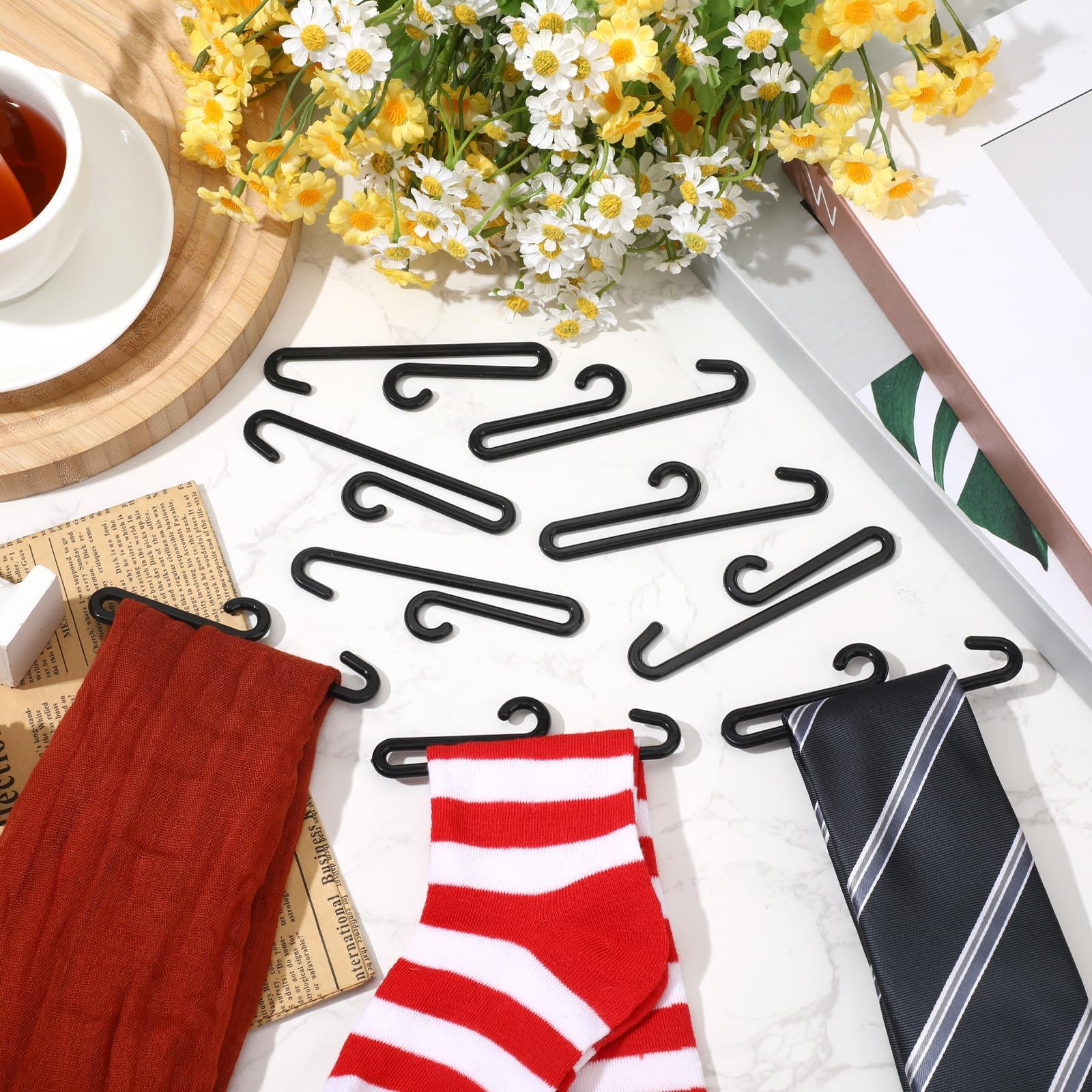 250 Pcs Plastic Sock Hanger with Curved Bar 3.9″ Display Hooks Hangers Retail…