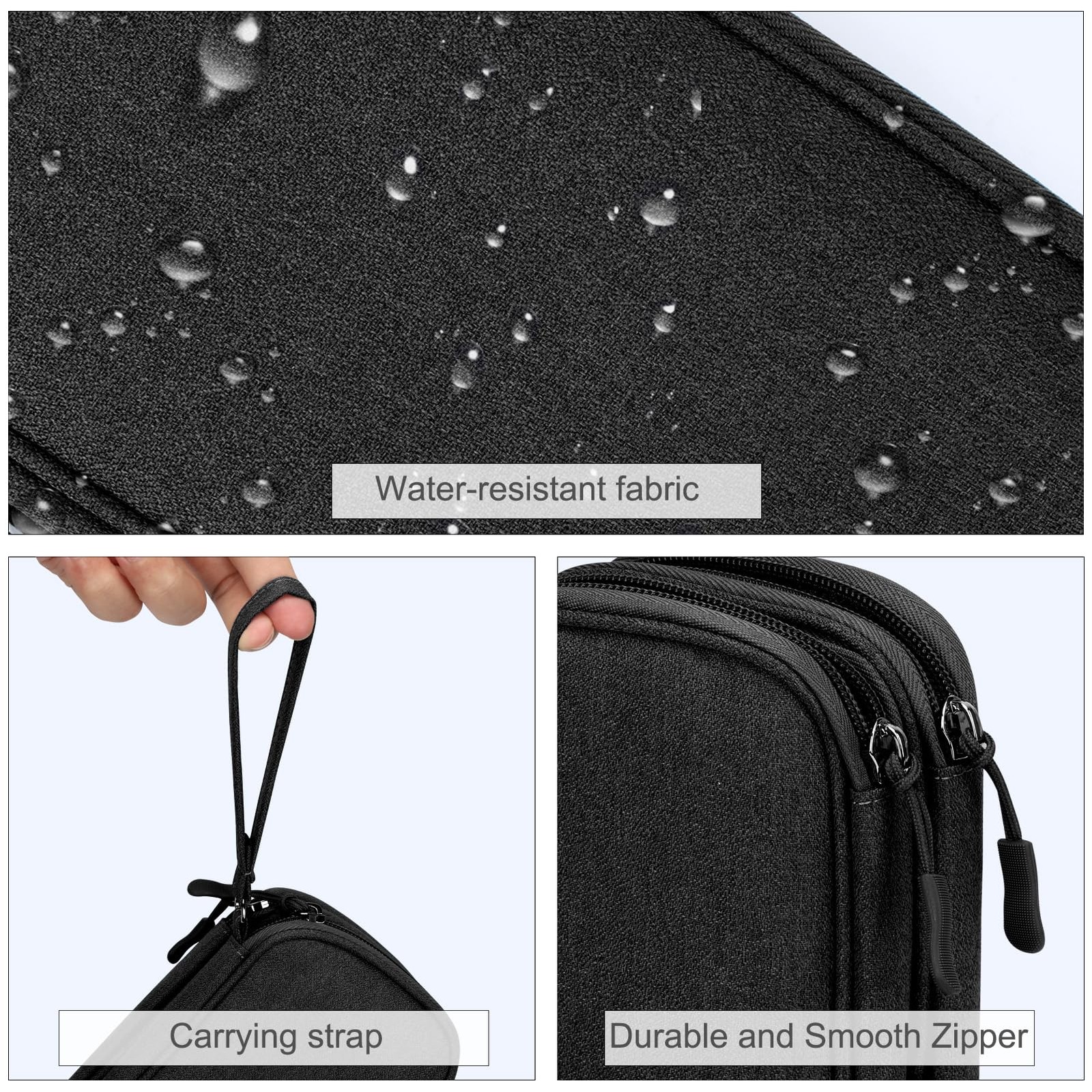 Electronic Organizer, Travel Tech Pouch Bag, Cable Organizer Black