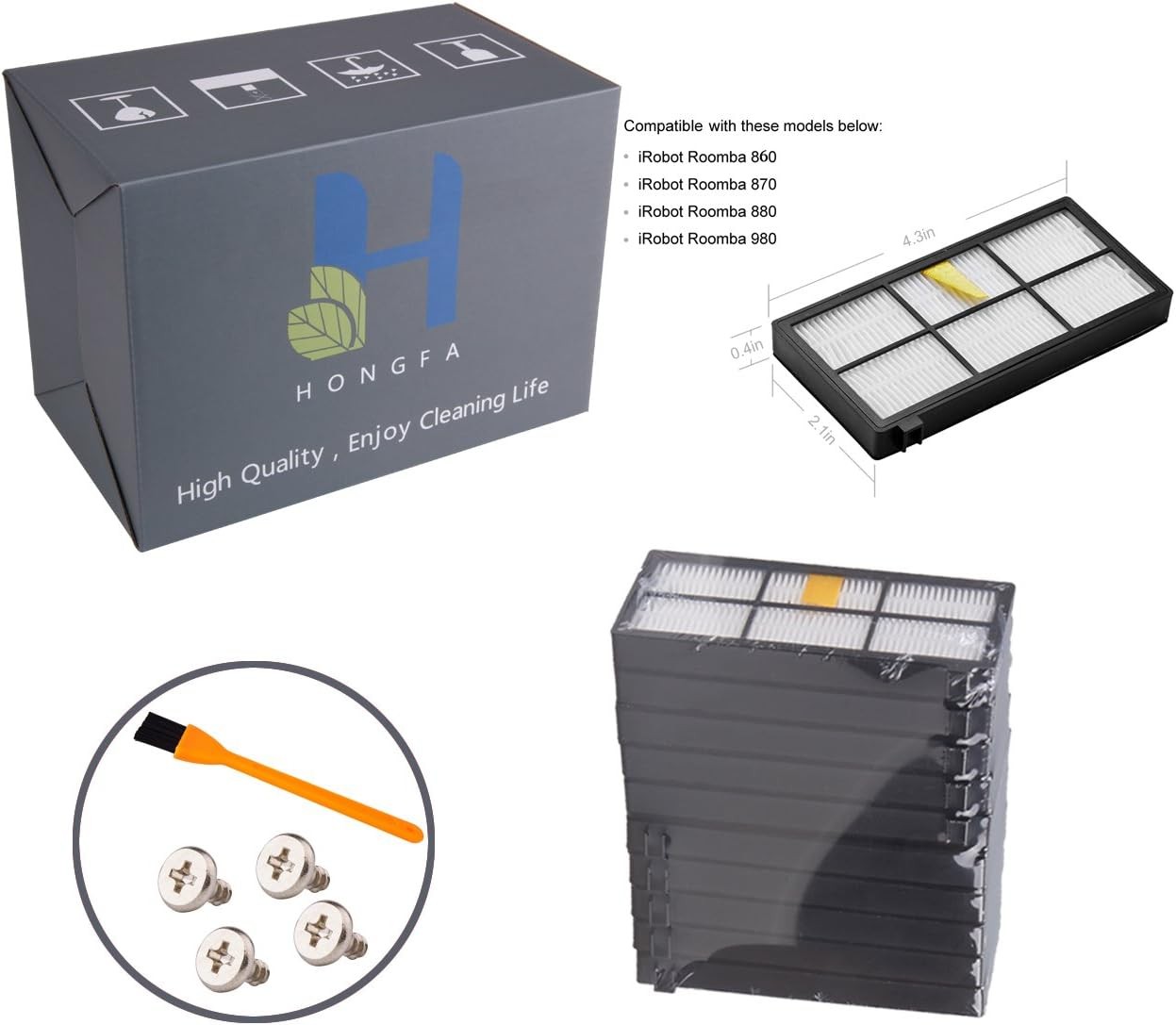 Replacement for iRobot Roomba Filters 960 981 15 Packs 800 and 900 Series
