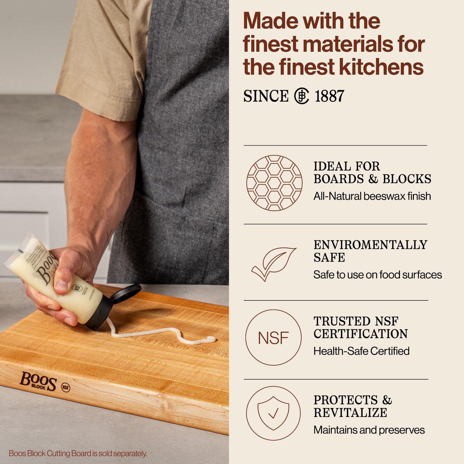 John Boos Block 5oz Wooden Butcher Block Board Moisture Cream (Open Box)