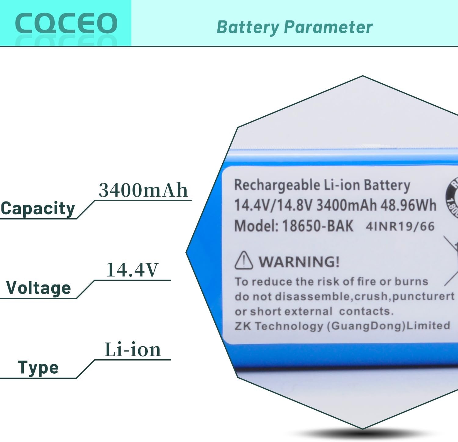 Vacuum Cleaner Battery for AIRROBO P10 Vacuum Cleaner 14.4V