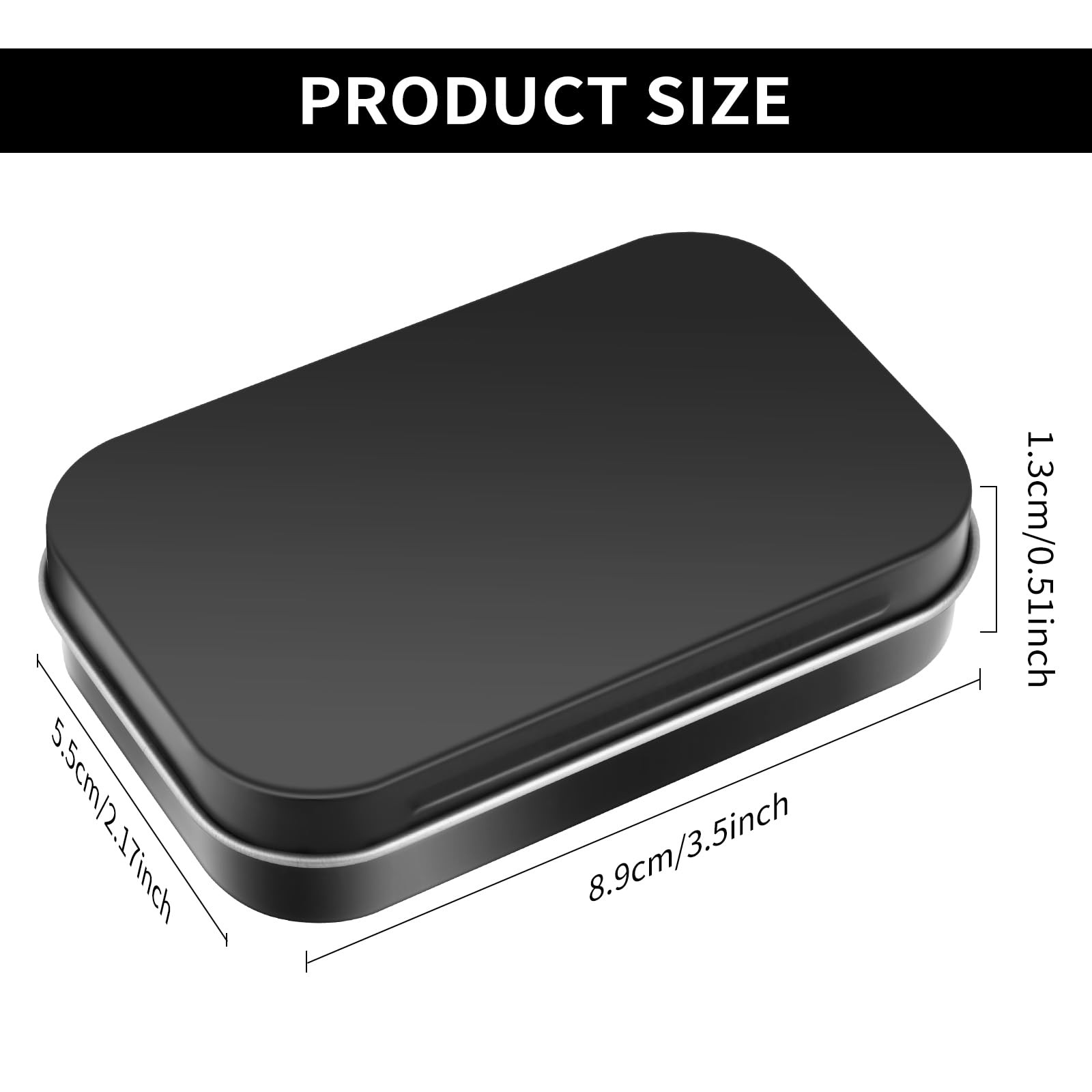 Black Metal Rectangular Empty Hinged Tins Metal Tin Box Small Tins with Lids …