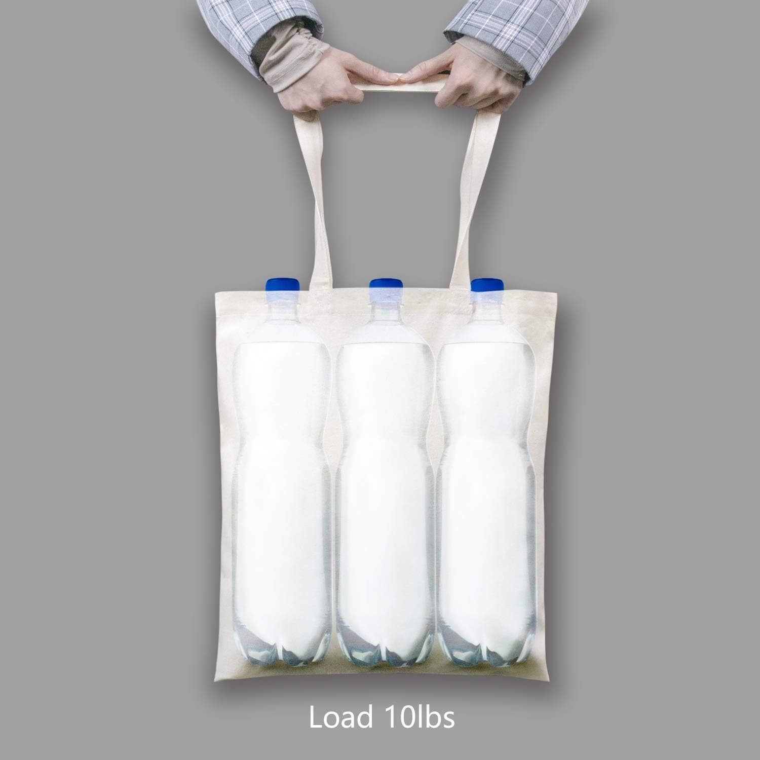 Reinforced Handle Cotton Tote Bags for Grocery, Gifts, and Promotions – 3-Pack