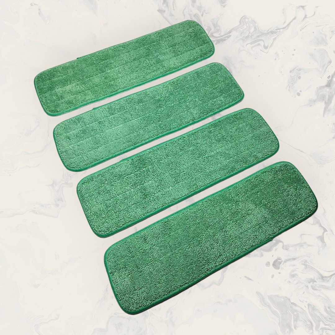 Microfiber Mop pads Cleaning 18″ x 5.25″ PROFESSIONAL Washable 500 times pack 4