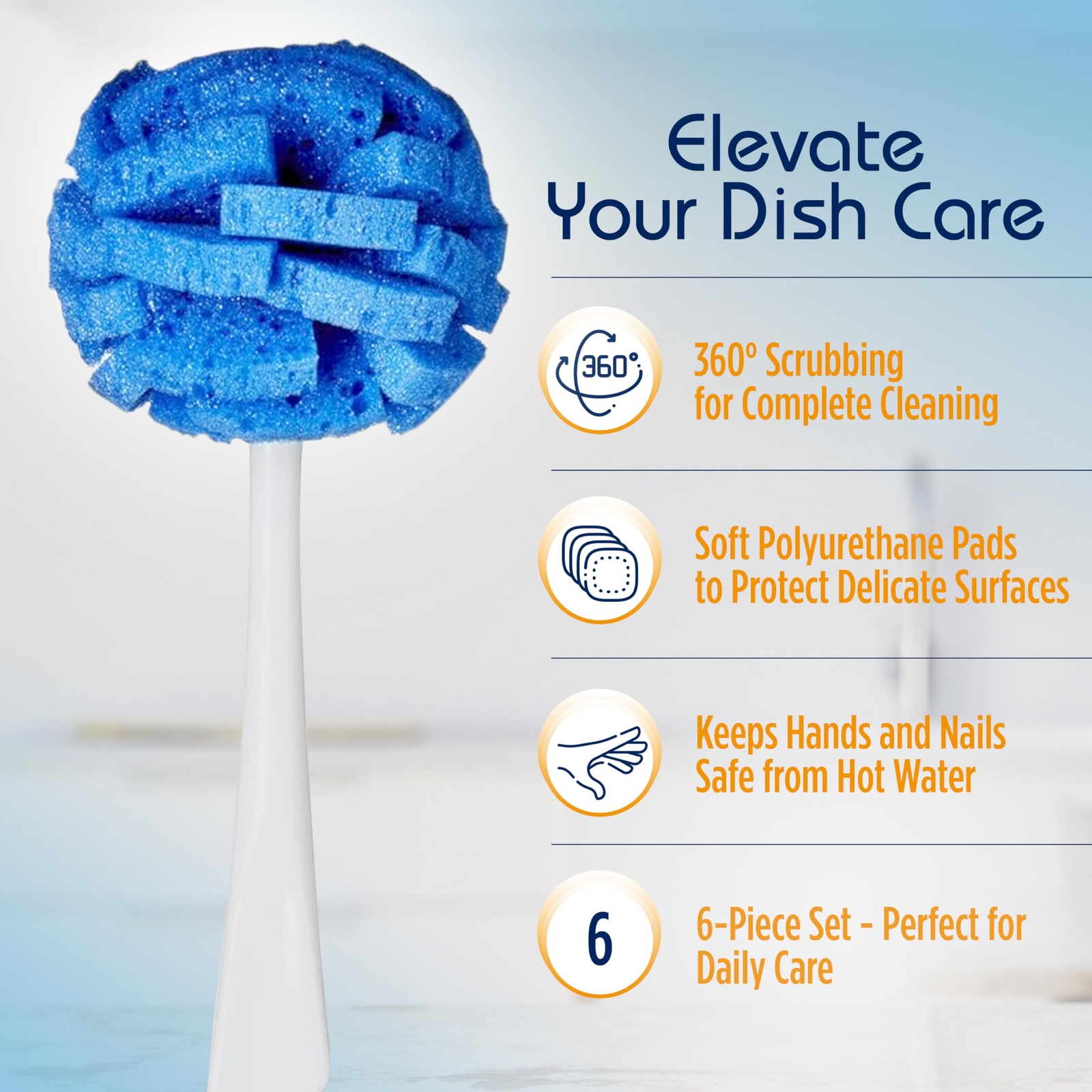Dish Wand China Durable Foam Sponge Petals Brush And Clean Dishes Pots Bottles &