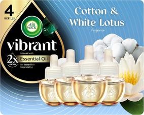 Air Wick Vibrant Plug-in Scented Oil Air Freshener Refills – 4pk: Cotton & White
