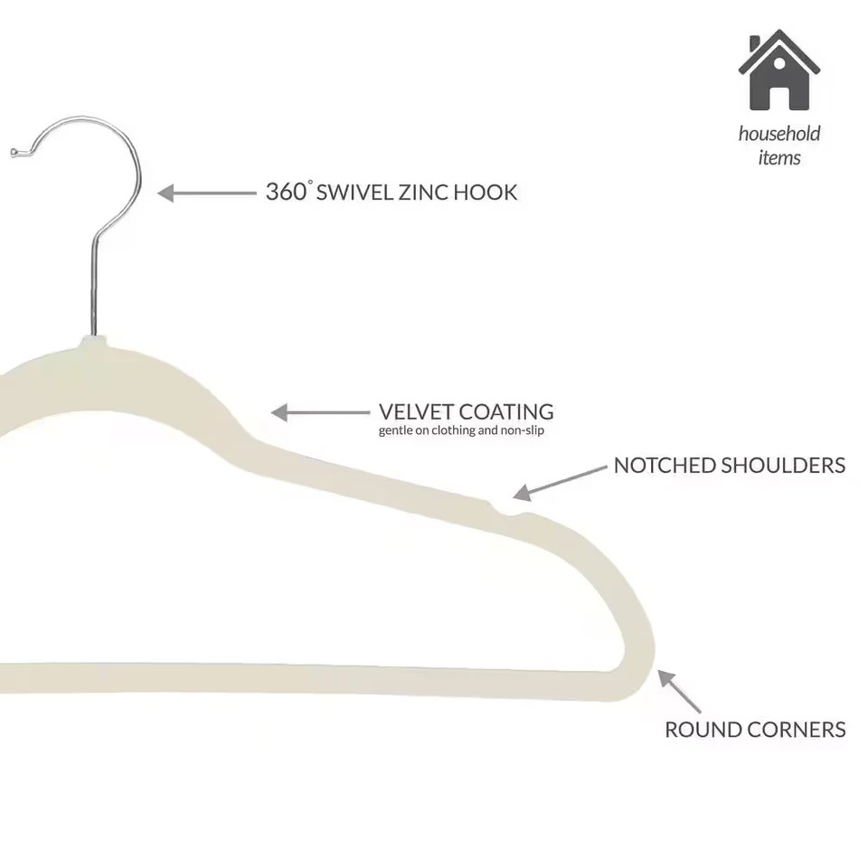 Ivory Velvet Hangers 25-Pack