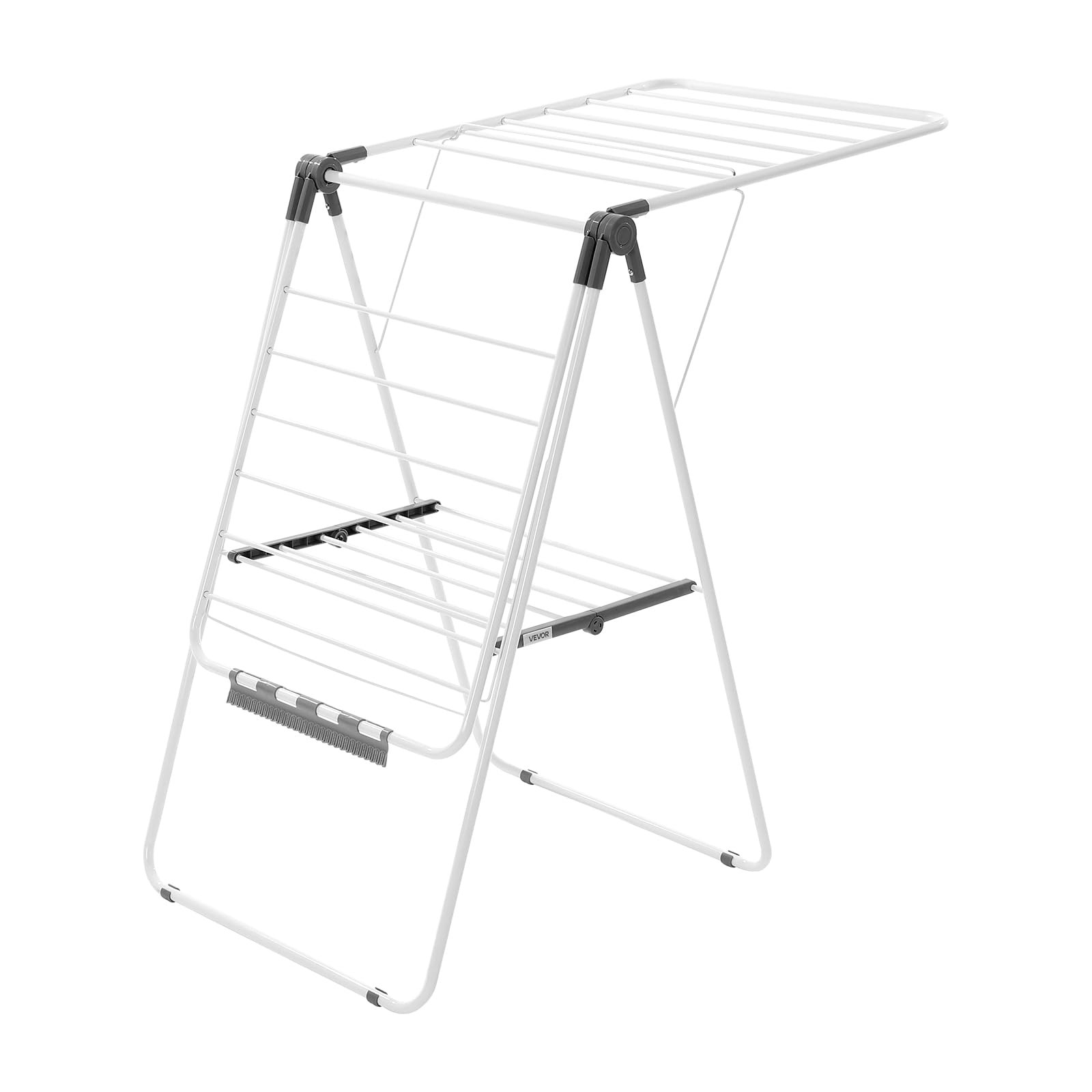 VEVOR Clothes Drying Rack, 2-Tier Foldable 54.5″D x 23.6″W x 39.4″H, White
