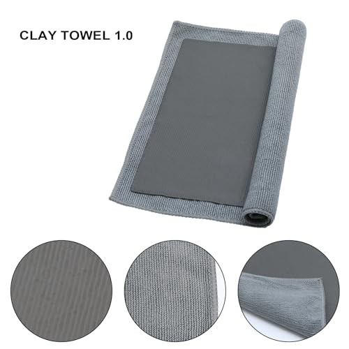 1.0 Clay Towel for Auto Detailing – 1Pcs 12″ Synthetic Clay Bar Towel, Paint