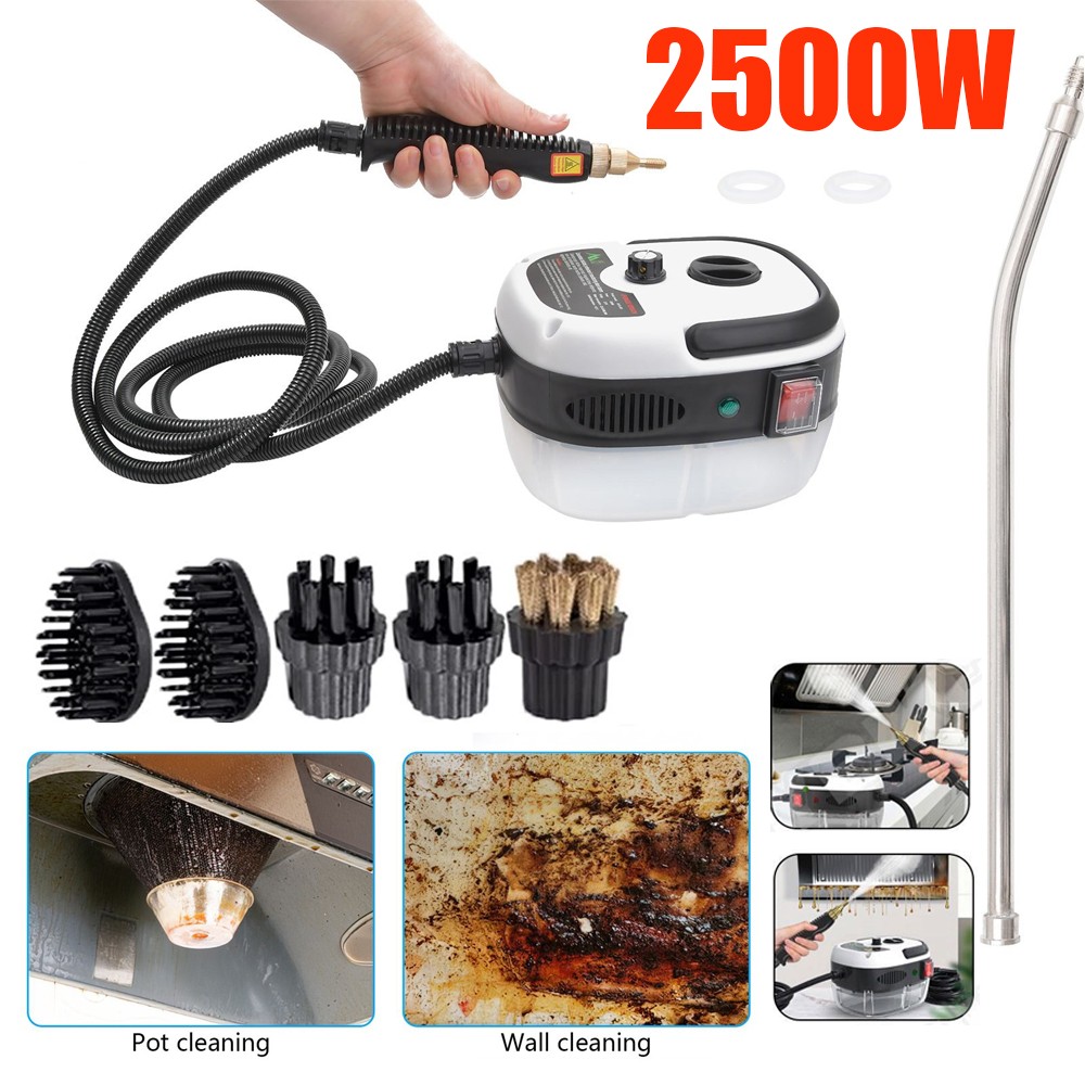 2500W High Pressure Steam Cleaner Handheld Portable 6 Brush Car Home Kitchen NEW
