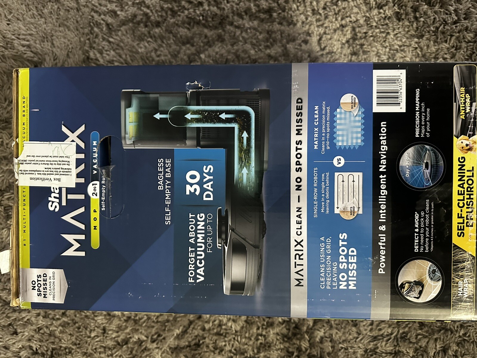 Shark MATRIX 2-in-1 Self-Empty Robot Mop & Vacuum UR2450WS Black