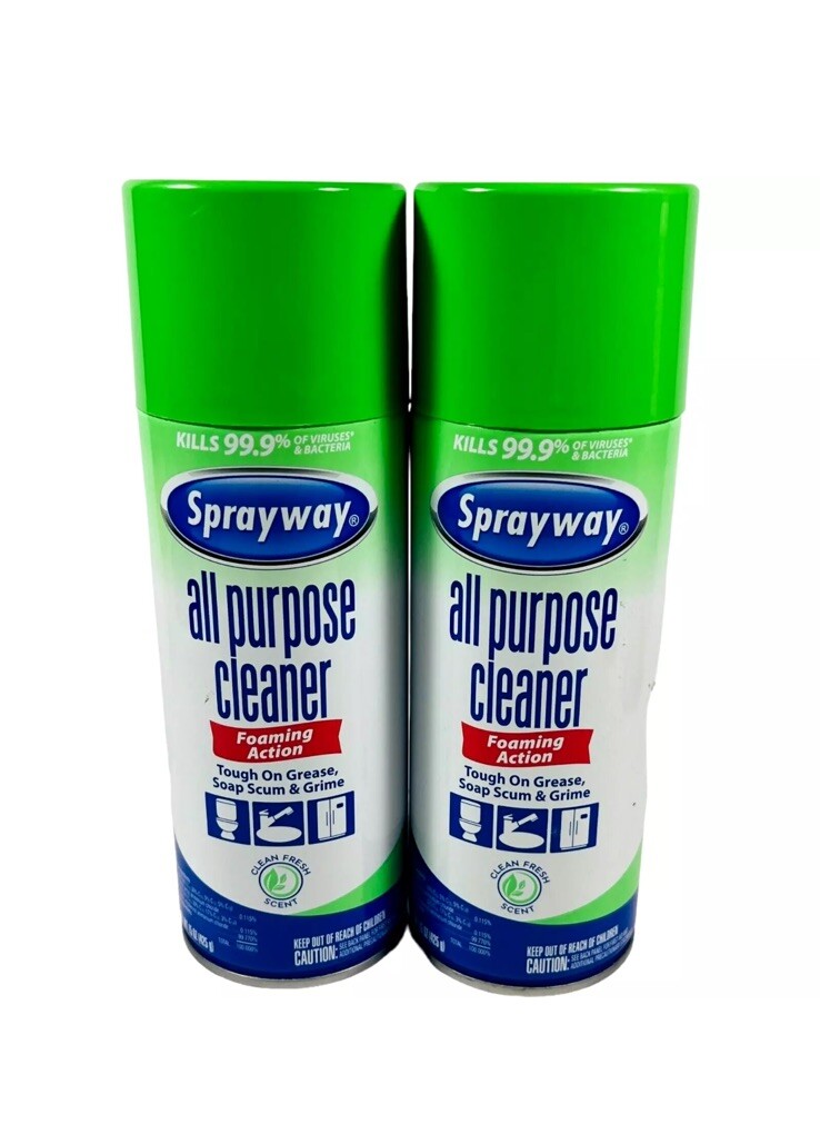 Sprayway All-Purpose Disinfectant Cleaner, Foam Cleaner, 15 Oz Cans, 6 Per Case