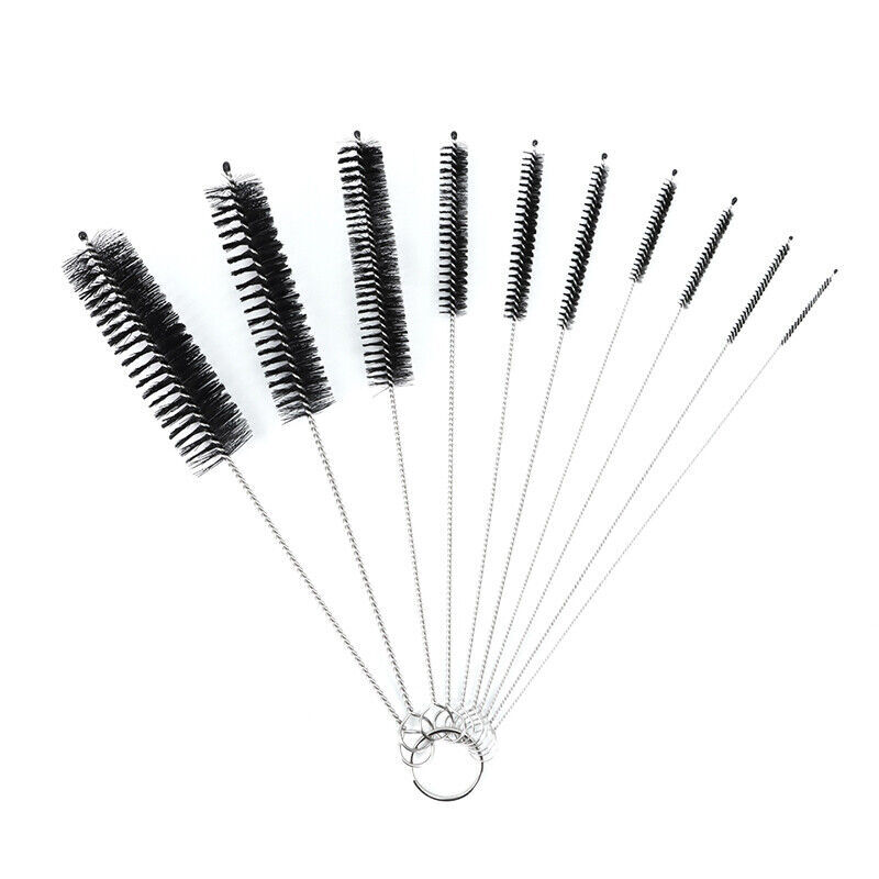 Nylon Straw Brush Cleaner Bottle Tube Pipe Small Long Cleaning 10Pcs Set USA