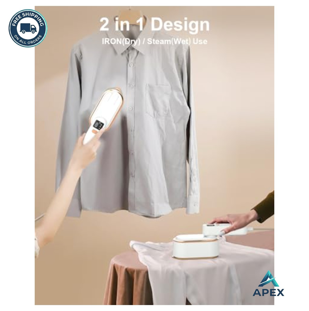 Handheld Travel Steamer Iron 1200W 150ml 3 Steam Levels LCD Screen Fast Heat