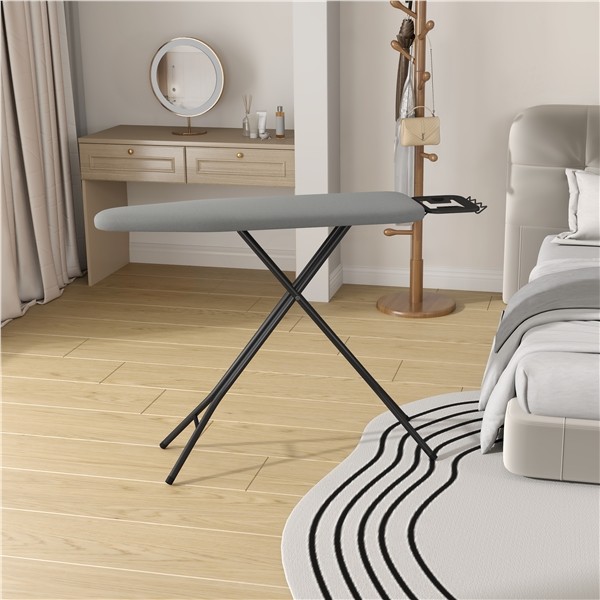 Foldable Ironing Board Height-adjustable Iron Table with 4 Legs for Laundry