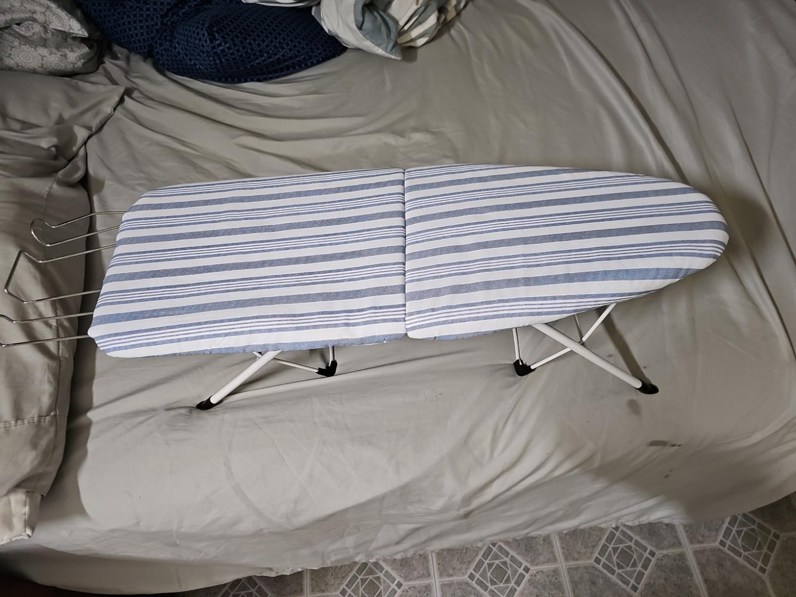 Compact Folding Ironing Board 32×12 Tabletop Steel Frame Iron Rest Space Saving