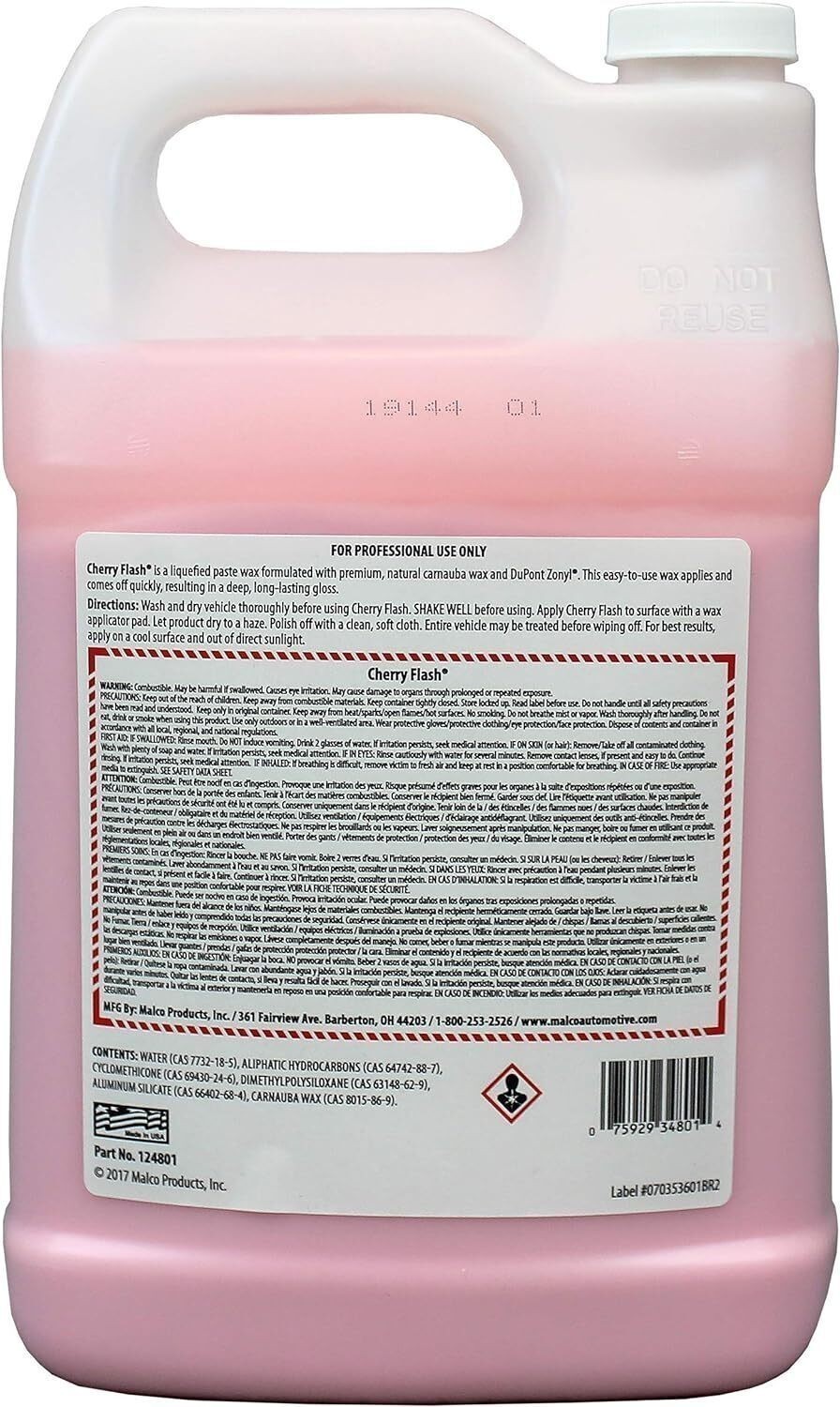 Flash Liquid Paste Wax Lasting Gloss Protection Vehicles High Quality 1 Gal.