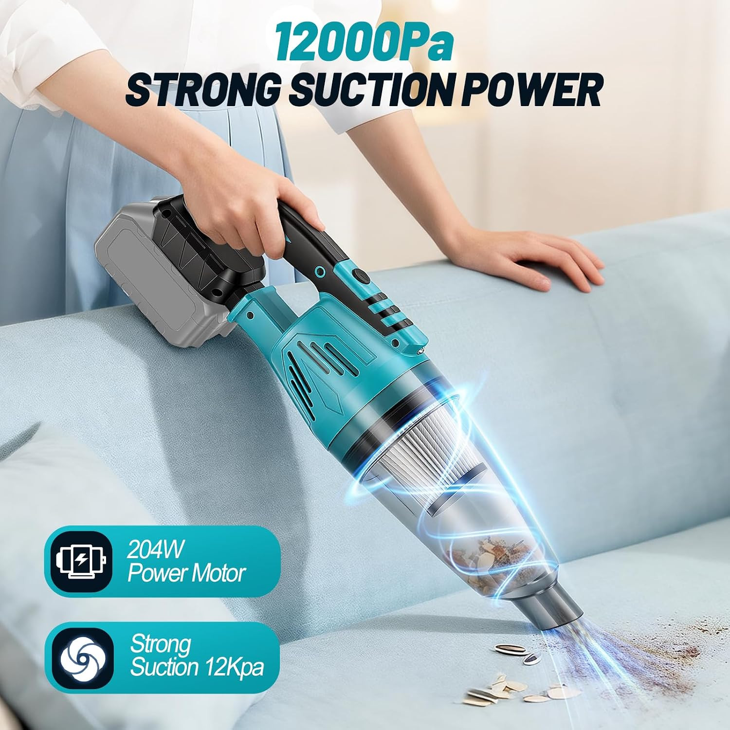 Cordless Vacuum Cleaner Compatible with Makita 18V Battery, Handheld Battery …