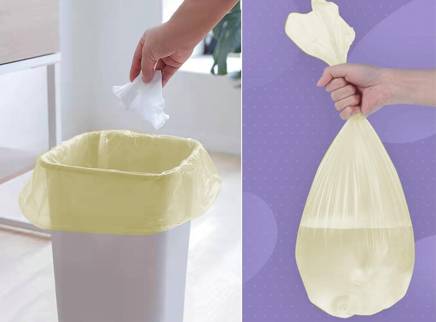 8 Gallon Trash Bags Colored – Extra Thick Medium Garbage Bags 1.1 mil Strong, Le