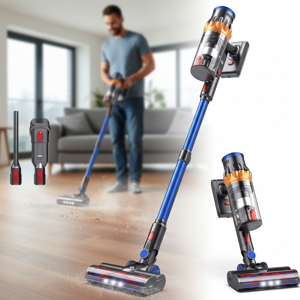 Cordless Vacuum Cleaner 65KPa Brushless Motor 75min Stick for Pet Hair Hardwood