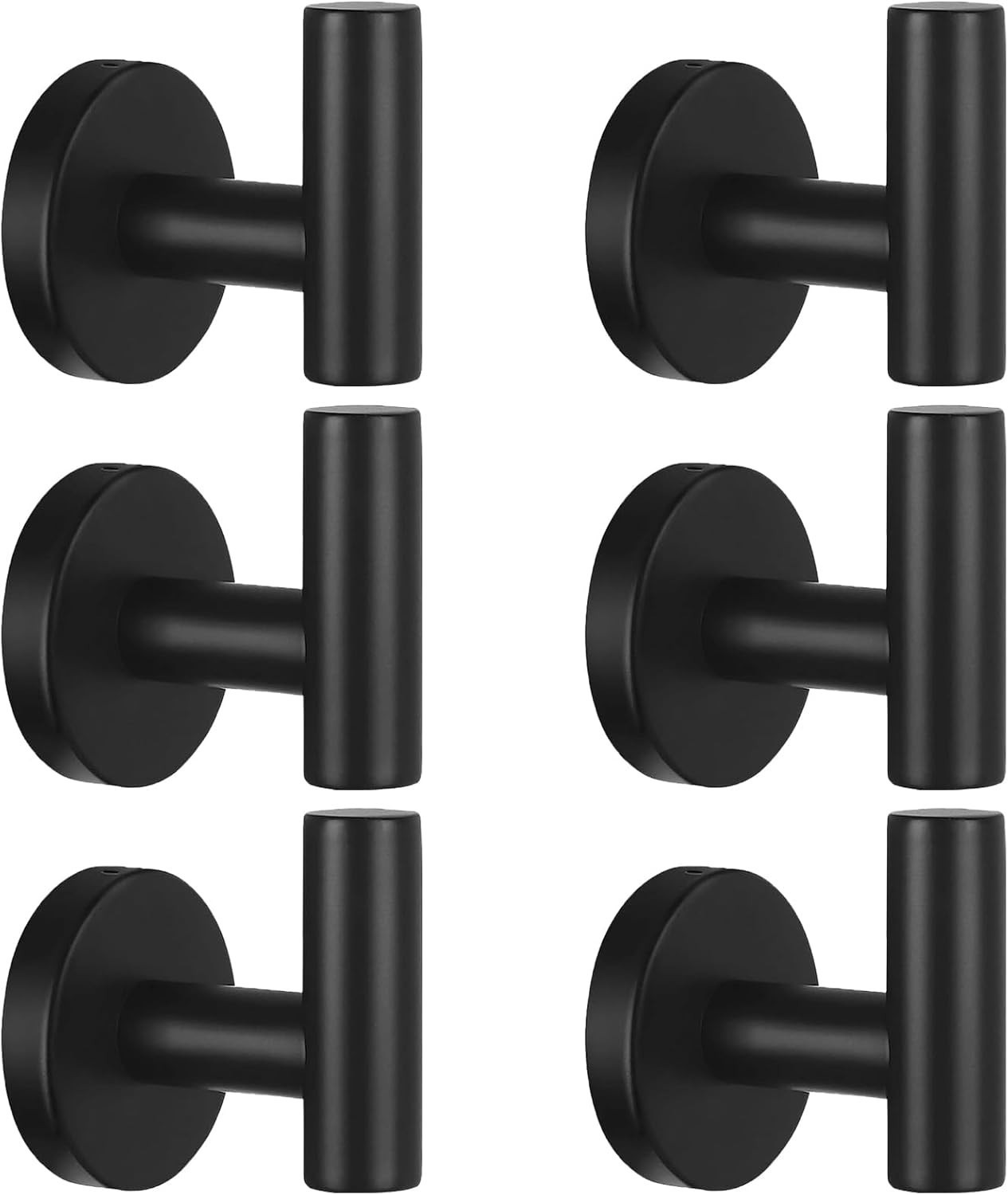 Towel Hooks Bathroom,2 Packs Wall Mount Towel Holder,Black Matte Wall Robe