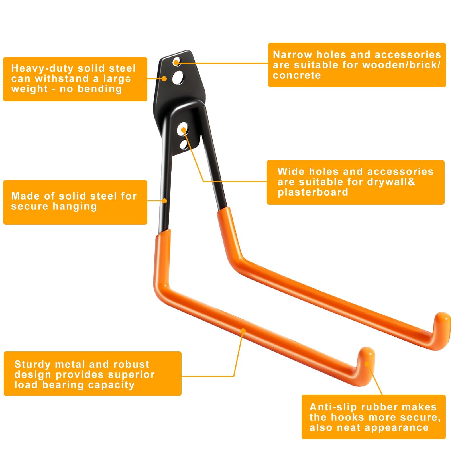 Heavy Duty Garage Hooks for Hanging, 2 Pack Garage Storage Hooks for Ladde
